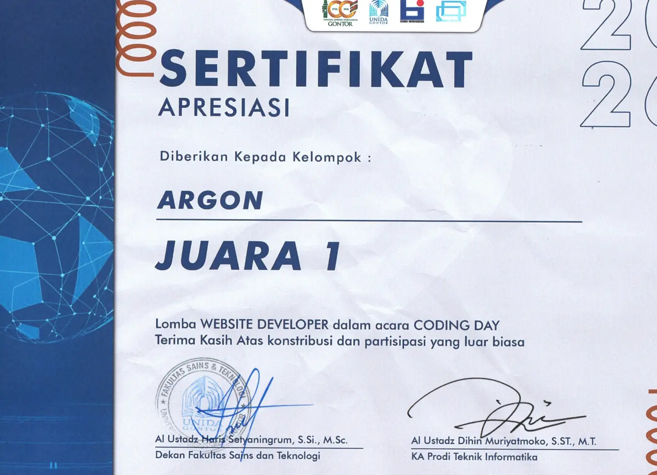 1st Winner — Coding Day
